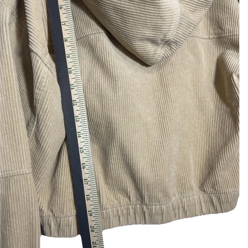Women's Medium Jacket Forever 21, Tan Corduroy‎ Zip Up Hoodie Casual Cropped